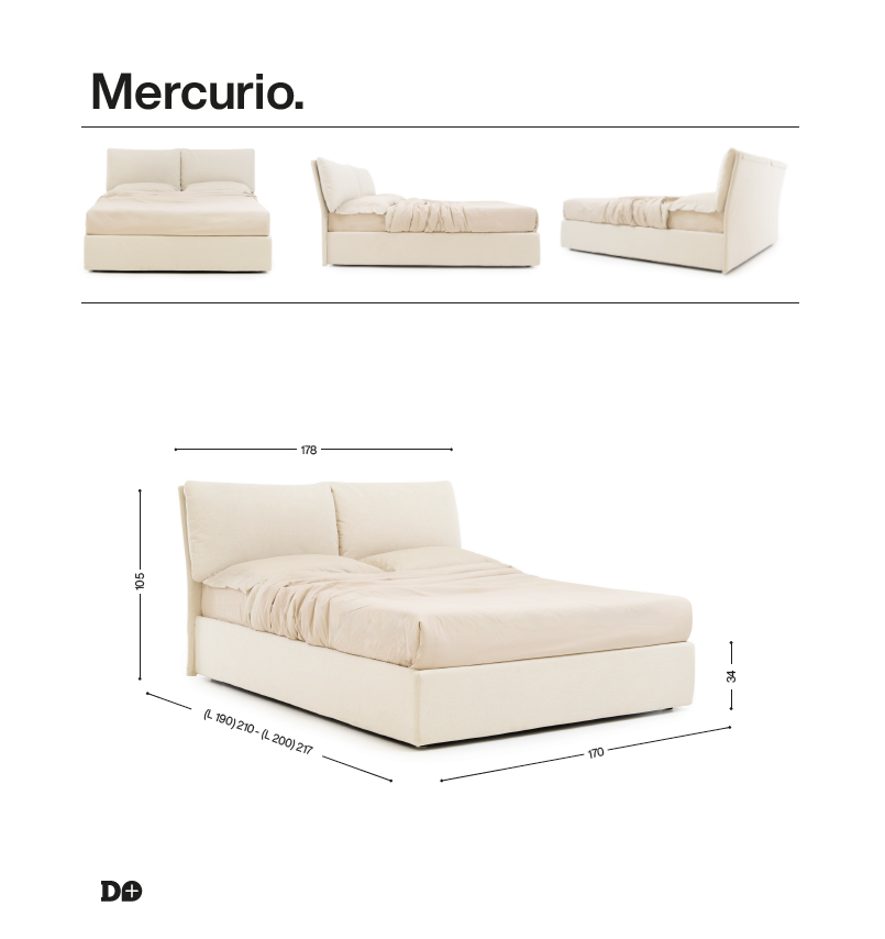 letto contenitore matrimoniale in tessuto Noctis